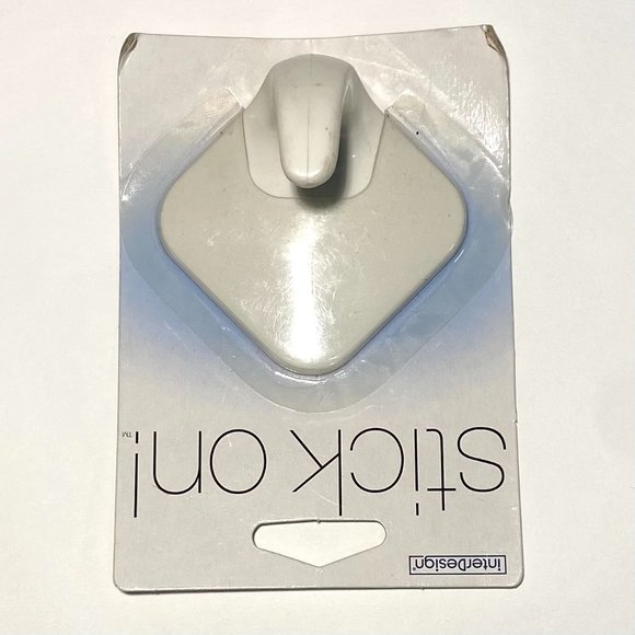 InterDesign STICK ON! 16001 Sa diamond Hook White Self- Adhesive Plastic Utility - Picture 3 of 8